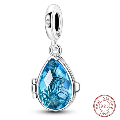 925 Sterling Silver Blue Purple Butterfly Perfume Bottle Starry Sky Hot Air Balloon Charms Beads Fit DIY S925 Bracelets Jewelry