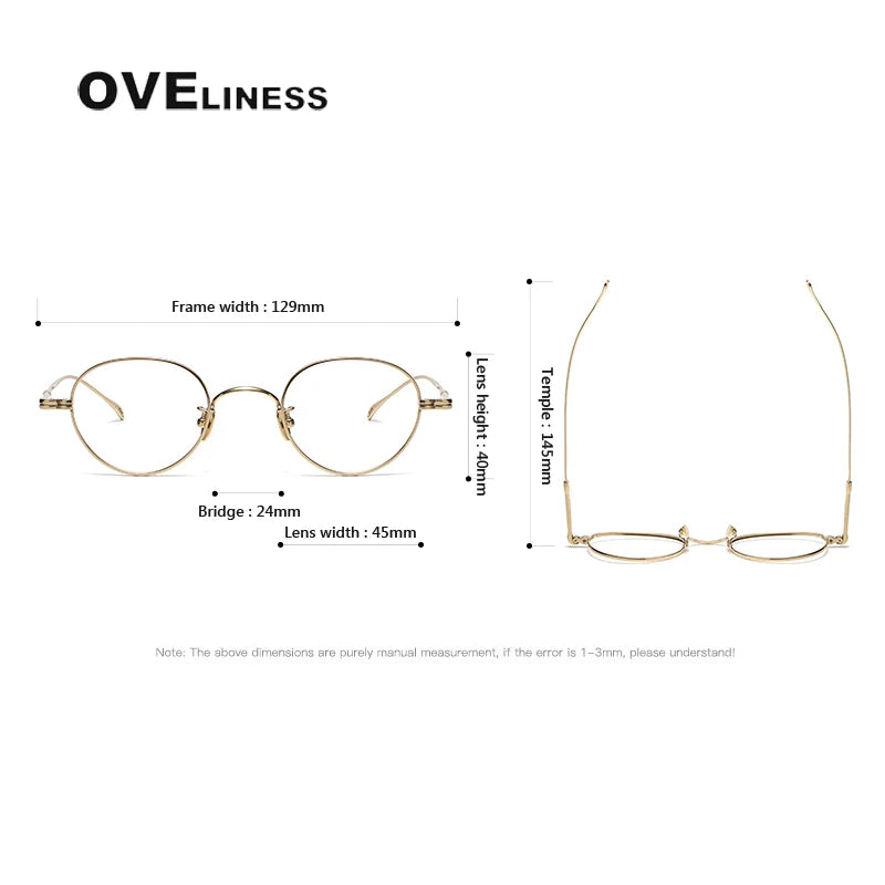 Pure Titanium Glasses Frame men Women Vintage Round Brand Design Eyeglasses Frame male New Titan Eyewear High Quality spectacles