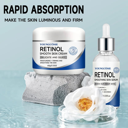 Retinol Cream Serum Combo Set Remove Wrinkle Firming Lifting Whitening Brightening Moisturizing Hyalronic Acid Facial Skin Care