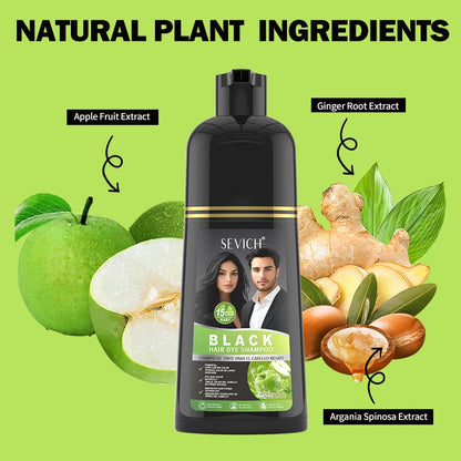 Green Apple Black Hair Dye Shampoo 500ml Diy Herbal Coloring Hairs Instant Gray To Black Instant Coloring Shampoo For Women&Men
