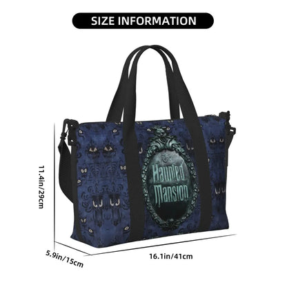 Custom Haunted Mansion Logo Groceries Shopping Tote Bags Women Large Capacity Halloween Grimace Ghosts Gym Beach Travel Bags