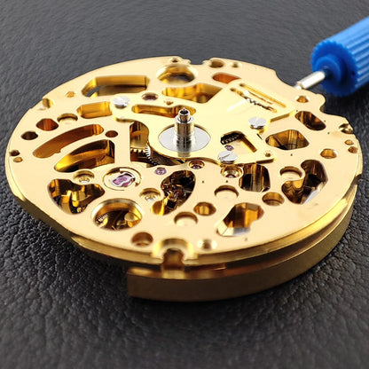 NH71 movement Golden skeletonized mechanical Automatic movement 24 Jewels High-precisiontimekeeping 3 hands NH71A watch movement