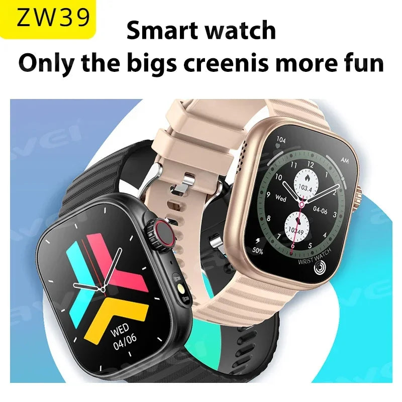 2024 Waterproof Heart Rate Fitness Blood Pressure Monitor Health Sport HD Screen Smart Watch ZW39 Smartwatch