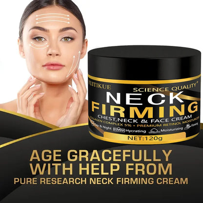 YUITIKUE Neck Firming Cream 120g - Retinol & 5% Collagen, Day/Night Moisturizer, Lifts Chest, Neck & Face, Anti-Aging