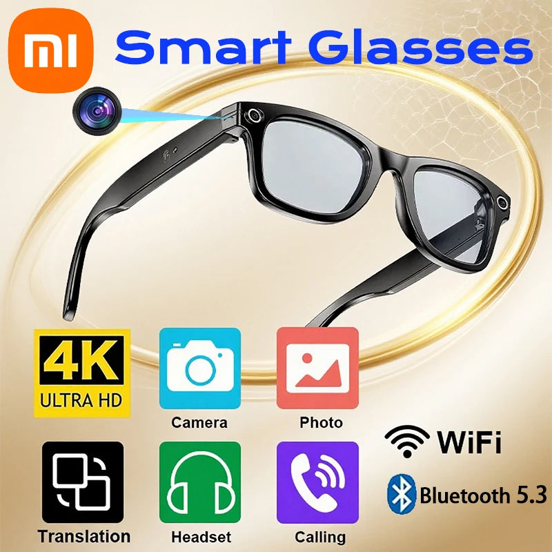 Xiaomi 4K Fashion AI Camera Smart Glasses Waterproof Bluetooth5.3 Call Playing Music Smart Glasses Identify Pictures Use ChatGPT