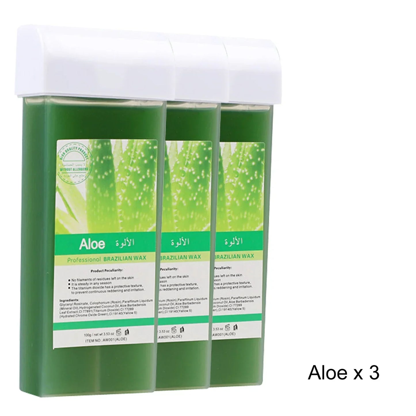 Painless Roll-On Wax Depilatory Honey & Aloe Vera Wax Cartridge for Bikini And Body Hair Removal Compatible with Wax Warmers