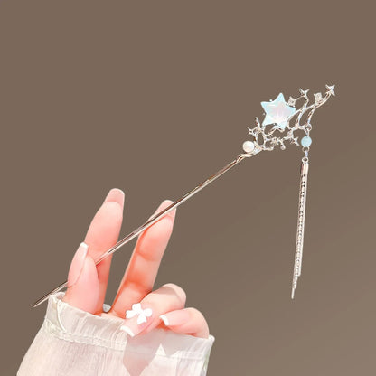 Light Luxury Flower Hairpin For Women Chinese Style Floral Butterfly Tassel Hair Stick Elegant Metal Jewelry Hairpin Hair Clips