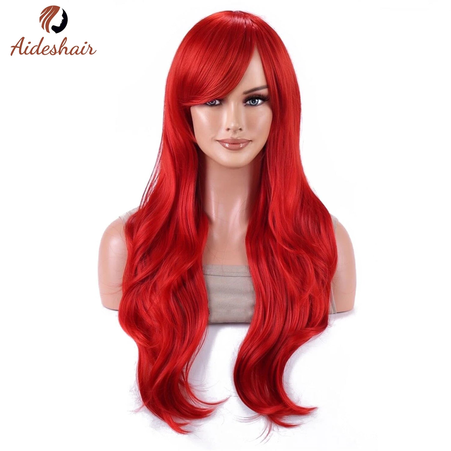 Aideshair synthetic wig  Fashion Wigs 28" 70cm Long Wavy Curly Hair Heat Resistant Wig Cosplay Wig For Women With Free Wig Cap