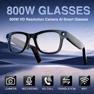 2025 New AI 800W camera Smart Glasses Recording Videos Photo Recognition Answer Translation TWS Earphone Music Bluetooth Glasses