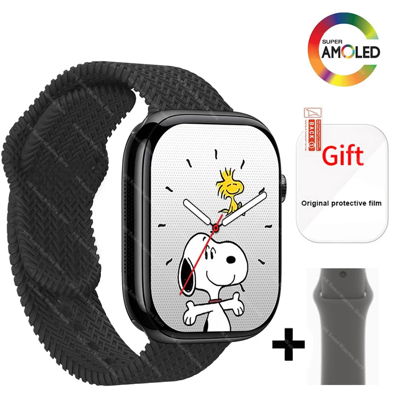 2025 New HK 11 Pro MAX Smart Watch Series 10 46mm AMOLED 4G ROM Bluetooth Call Network AI Robot Clock NFC Compass WatchMen Women