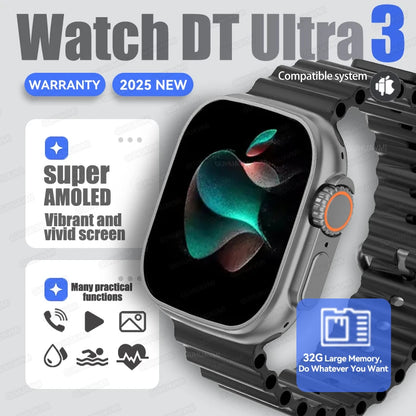 2025 New Original Watch DT Ultra 3 Pro Smart Watch Men Google Map NFC GPS Tracker HD BT Call IP68 Waterproof Smart Watches Women