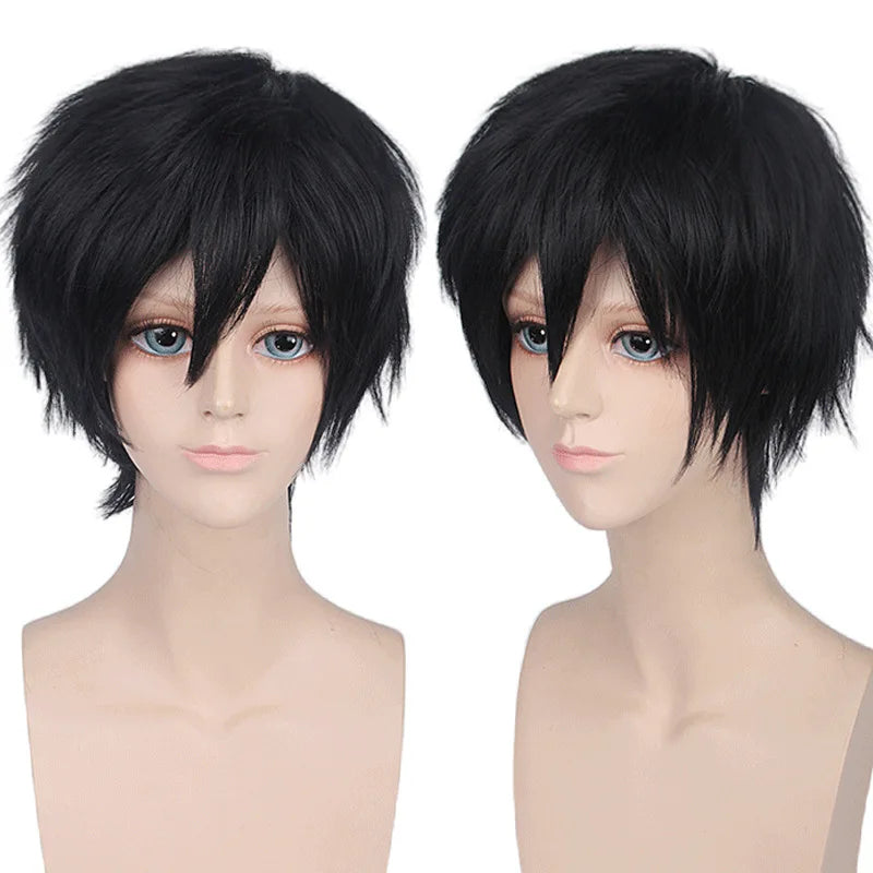 New Concubine Synthetic Bob Men's Short Straight Hair Cover Fake Cosplay Wig Ombre Green Black Blue Blonde Hairpiece