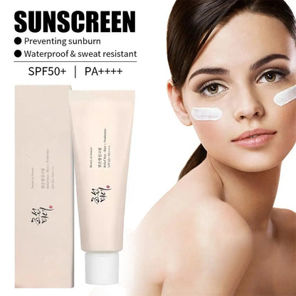 2pcs SPF50+ Sunscreen Korean Rice Probiotic Solar Blocker Skin Whitening Cream Anti UV Sun Block Hydrating Sun Lotion