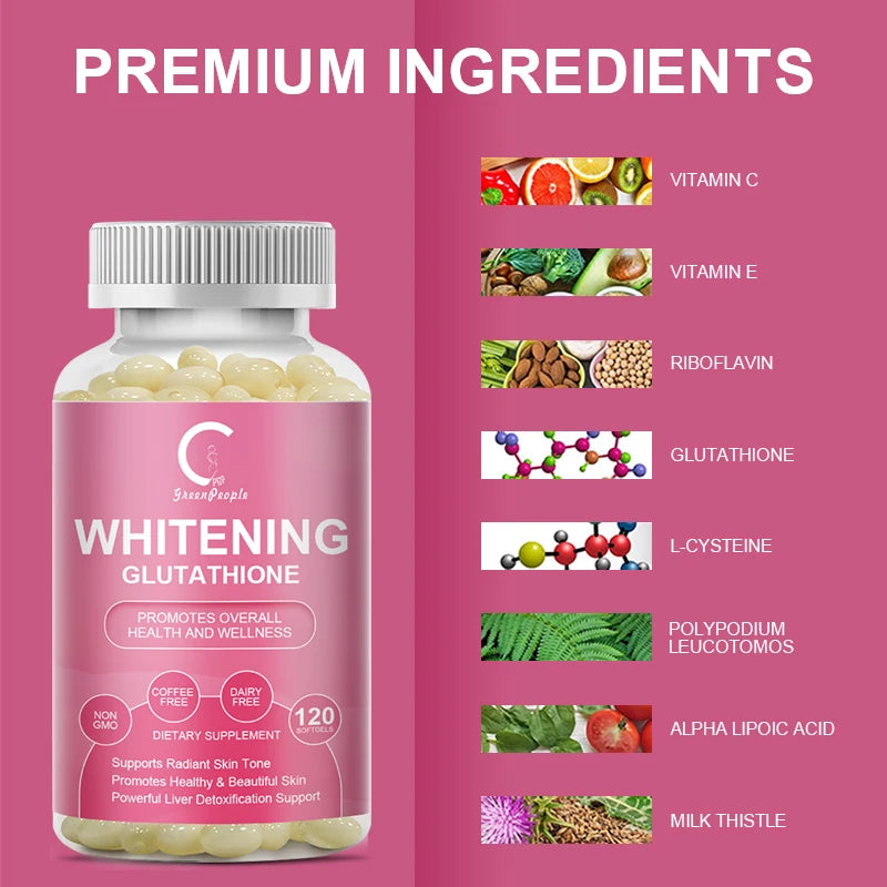 Glutathione Capsules,Collagen, Antioxidant Anti-Aging, Boosting Immunity, Glowing Skin, Beauty Health Supplement Free Shipping