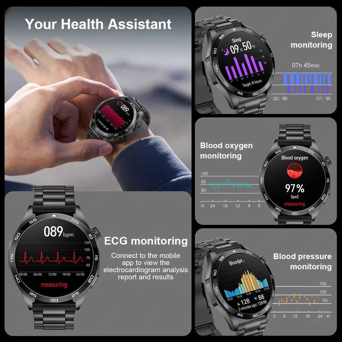 LIGE ECG Smart Watch Men 2024 Smartwatch Bluetooth Call Heart Monitor Band 1.50 HD Screen Sports Men’s Watches For Android ios