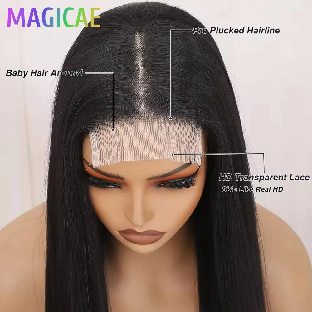 36inch Ombre P27/613 Straight 4X4 Lace Front Wigs Highlight Brown Blon 27/30/613# High Temperature Cosplay Straight Hair Wigs