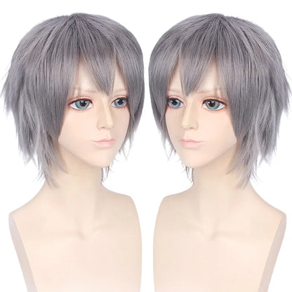 New Concubine Synthetic Bob Men's Short Straight Hair Cover Fake Cosplay Wig Ombre Green Black Blue Blonde Hairpiece