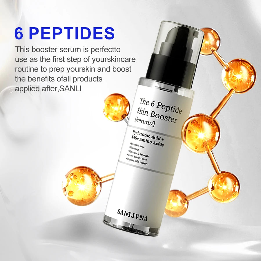 Sanlivna Korean Skincare 6 Peptide + 1% Retinol Duo - Plant Squalene Set for Wrinkles & Hydration