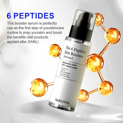 Sanlivna Korean Skincare 6 Peptide + 1% Retinol Duo - Plant Squalene Set for Wrinkles & Hydration