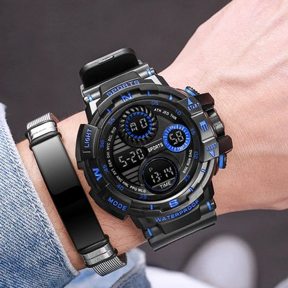 Black Digital Watch for Men Sports Watches Waterproof Outdoor Chronograph Hand Clock G Infantry Shock Student Wristwatch
