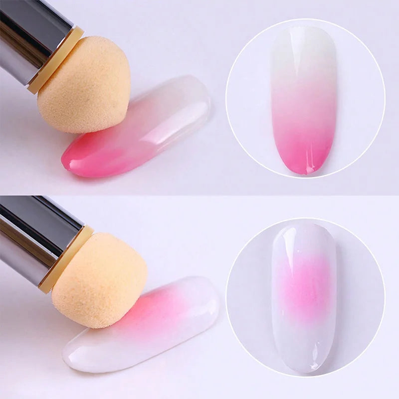 Double-ended Gradient Shading Pen Dotting Brush Sponge Head Rhinestone Handle Nail Art Brush Nail Art Painting Manicure Tools