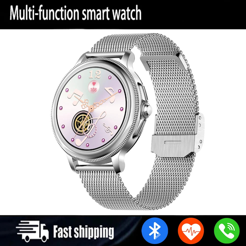 2025 New Women's Smart Watch 1.2-inch Full Circle Full Touch Screen Heart Rate Sleep Monitoring Built in Multi sport Mode Watch