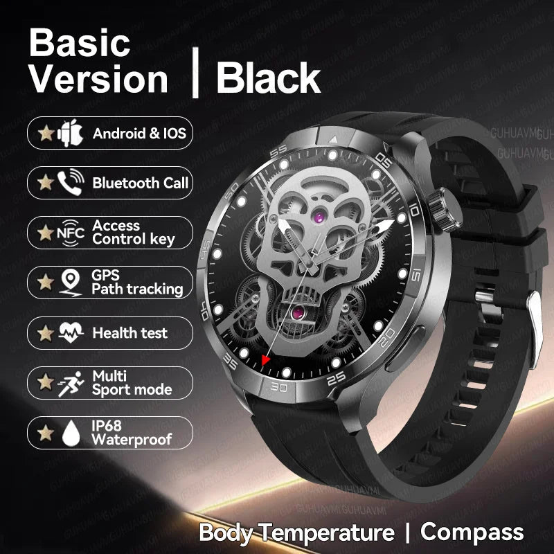 New NFC Bluetooth Call Smart Watch Men GPS Sports Fitness Watches 1.85" Heart Monitor IP68 Waterproof Smartwatch For Android IOS