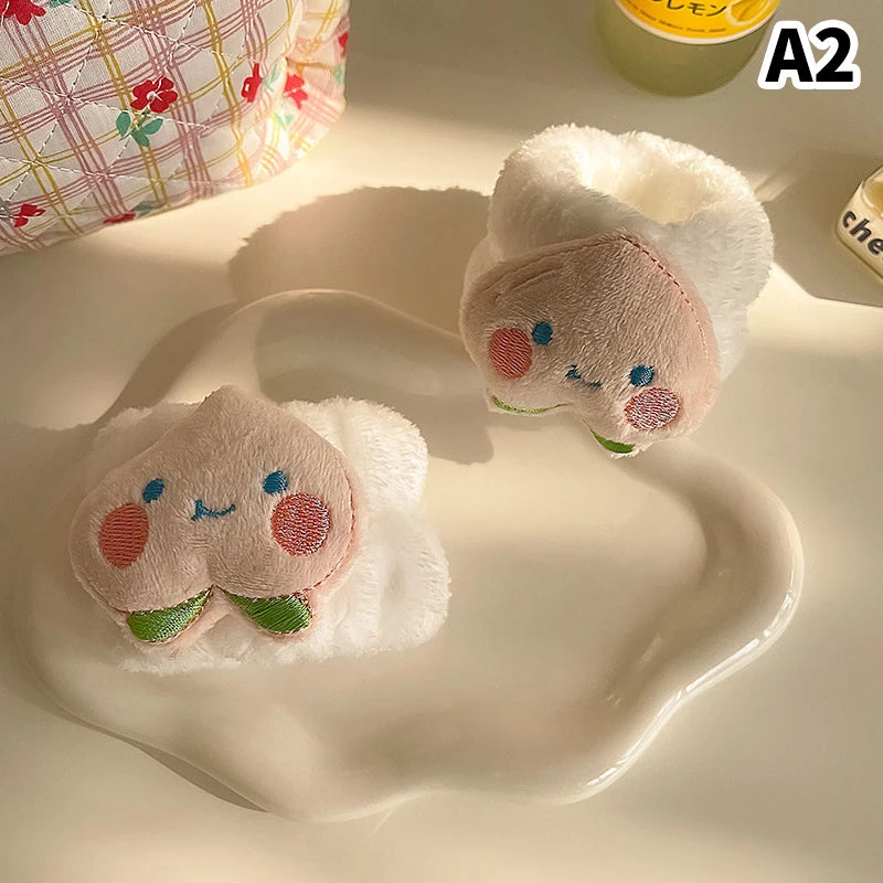 1pc Spa Headband Wristband For Washing Face Fleece Skincare Toast Hair Band Wrist Cuffs For Women Girls Makeup