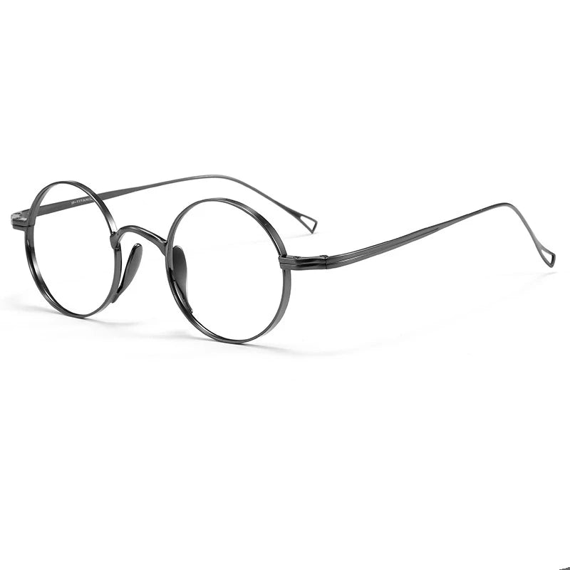 YIMARUILI Ultra-Light Pure Titanium Wide-Rim Retro Round Eyewear Frame Myopia Prescription Eyeglasses Frame Men And Women 10518