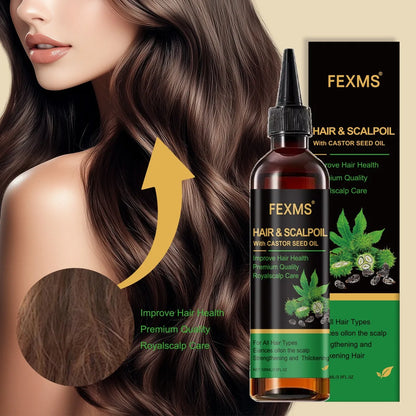 Castor Essential Oil Smooth Shine Anti-Frizz Hair Serum Promote Hair Growth Strengthening Nourishing Scalp Care Oil