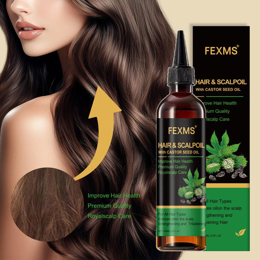 Castor Essential Oil Smooth Shine Anti-Frizz Hair Serum Promote Hair Growth Strengthening Nourishing Scalp Care Oil