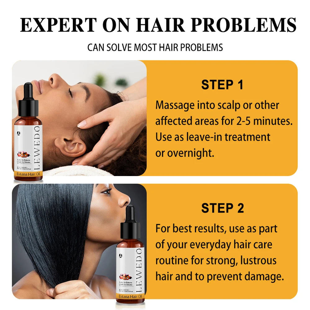 Natural Batana Oil For Hair Growth Anti-Hair Loss Strengthen Roots Repair Damaged Dry Hair Care Essence Oil Eliminate Split Ends