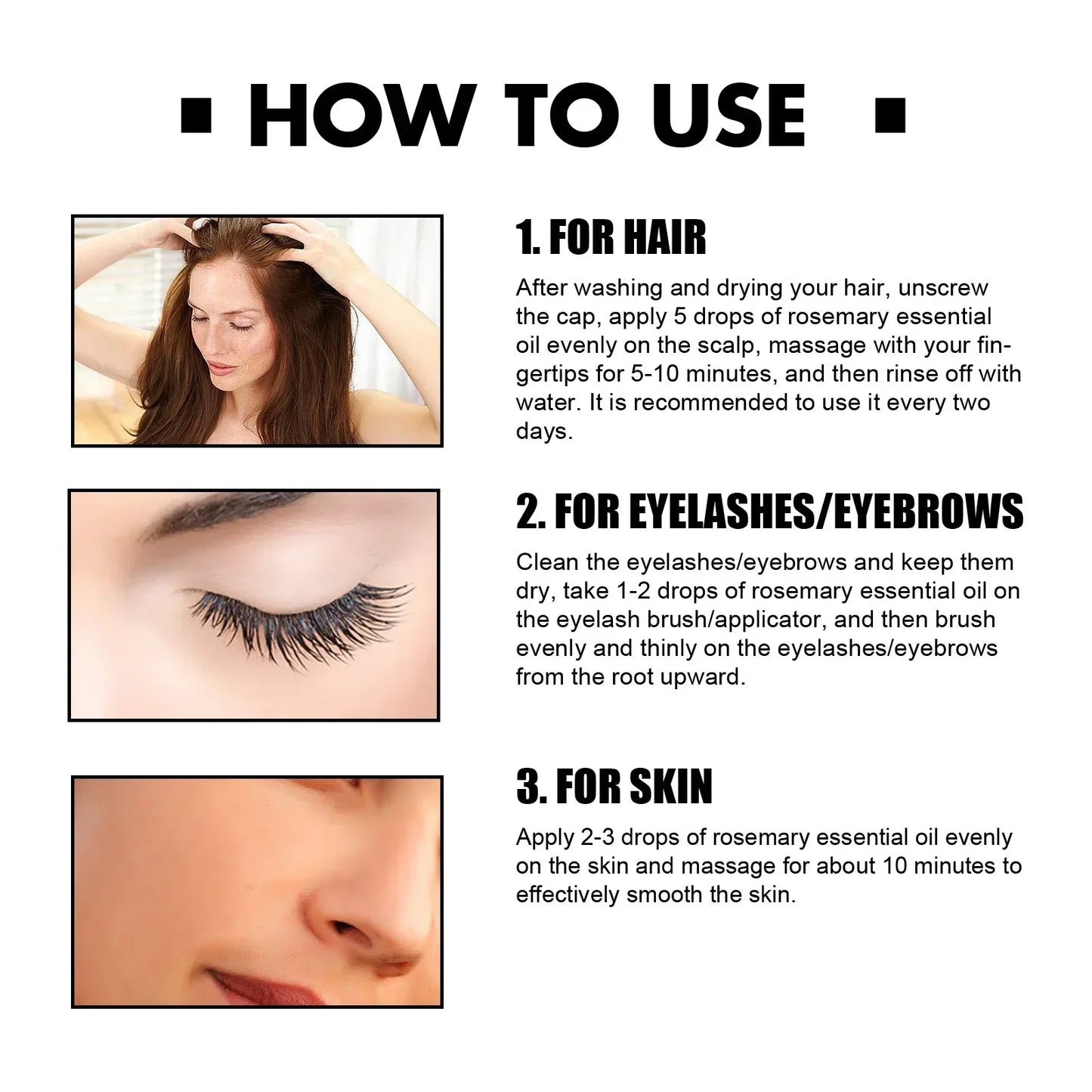 Rosemary Essential Oil For Hair Growth Scalp Damage Treatment Baldness Nourishment Repair Liquid Hair Thicken Care Serum 60ml