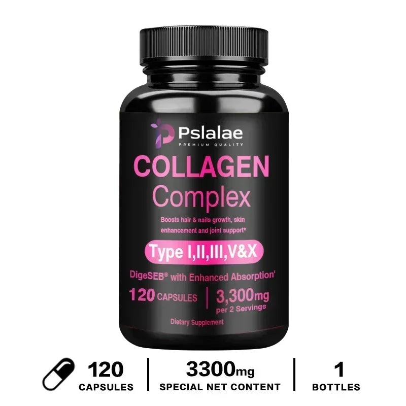Collagen Complex Capsules - Brighten Skin Tone and Help Joint and Cardiovascular, Skin, Hair, Nails & Digestive Health
