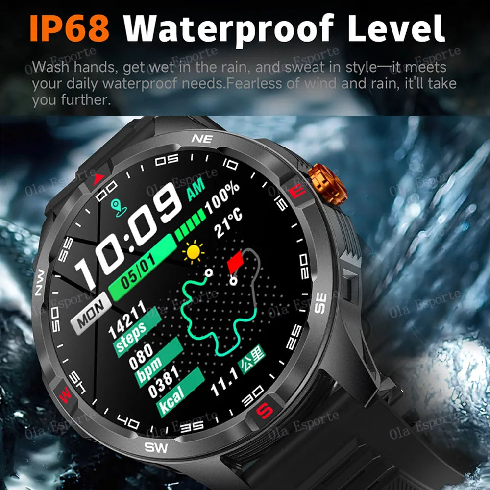 T-Rex 3 Military 1000mAh Battery Smart Watch 10ATM Waterproof GPS Track Compassr Bluetooth Call AMOLED Men Swim Sport Smartwatch