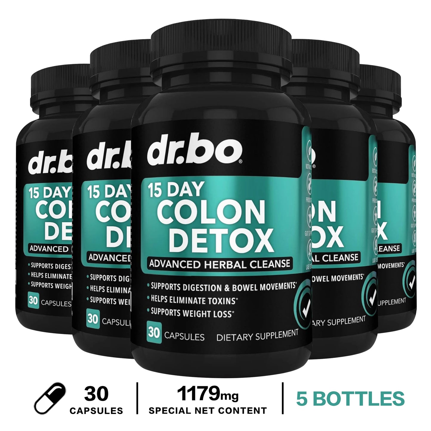 15 Day Colon Detox Capsules - Constipation Relief, Laxative Supplement, Relieves Stomach Bloating and Intestinal Discomfort