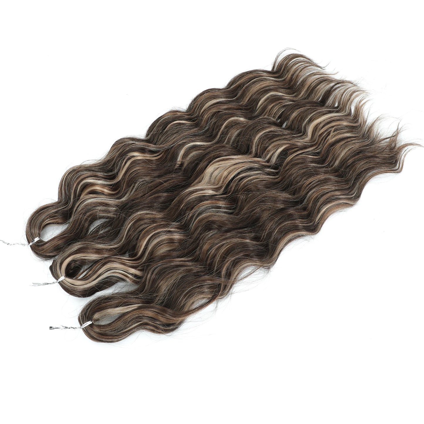 Anna 3Pcs 24Inches 300g Ombre Rainbow Loose Body Wave Twist Crochet Braids Sliver White 60# Synthetic Hair Wavy Extension Braids