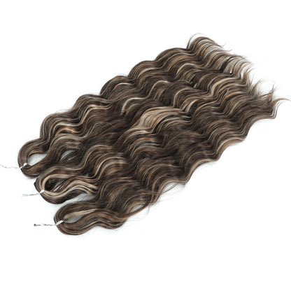 Anna 3Pcs 24Inches Body Water Wave Crochet Braids Pink Ombre Colored Rainbow Hair Extensions Gray White Braiding Hair Blond 613