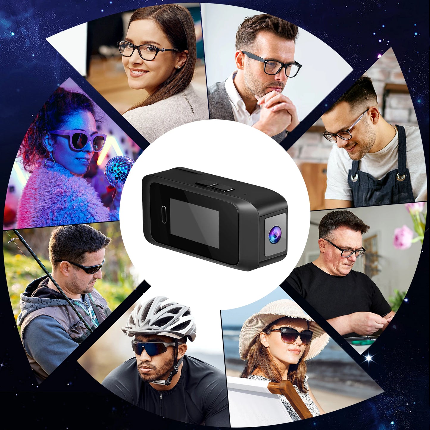 NEW Glasses Wearable Mini Pocket Camera 1080P Portable Digital Video Recorder Body Camera Head Mounted Miniature Camcorde Screen