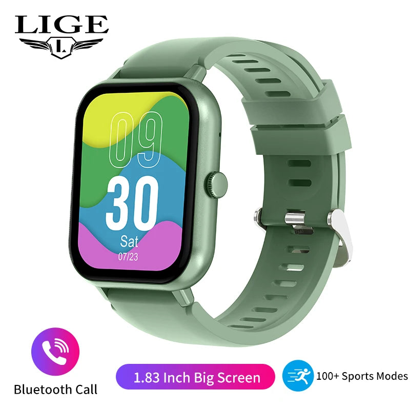 LIGE Women Smartwatch Bluetooth Answer Call Voice Assistant Whatsapp Reminder Men Smart Watch Sports Fitness Waterproof Watches