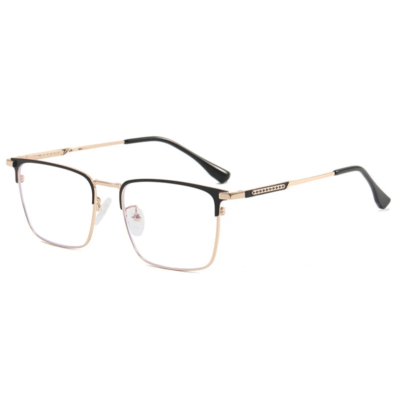 Classic Business Half Glasses Frame Men Women Ultralight Titanium Alloy Square Frame Anti Blue Light Optical Eyeglasses