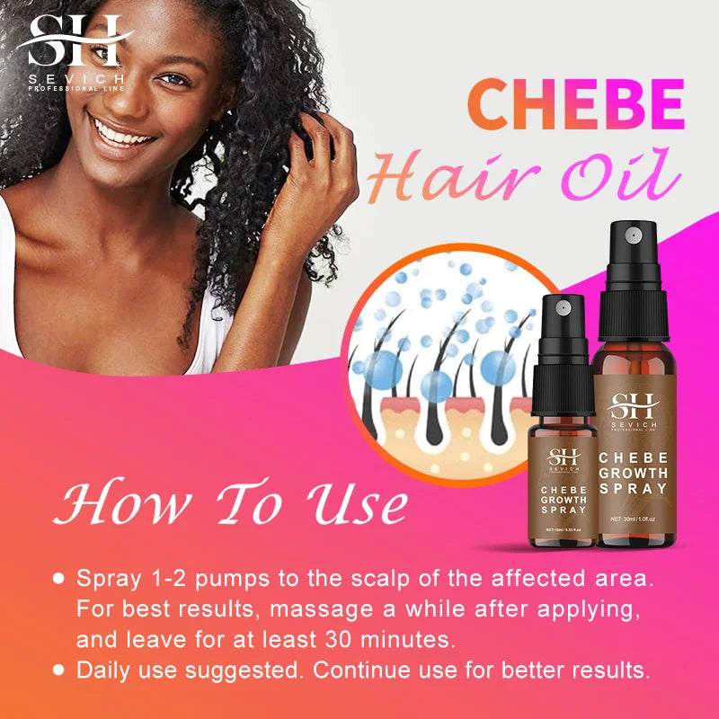 10ml Chebe Spray Fast Hair Growth Oil Hair Loss Treatment Traction Alopecia Spray Repair Damage Anti Hair Break Hair Care Spray