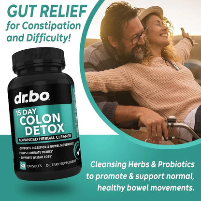 15 Day Colon Detox Capsules - Constipation Relief, Laxative Supplement, Relieves Stomach Bloating and Intestinal Discomfort