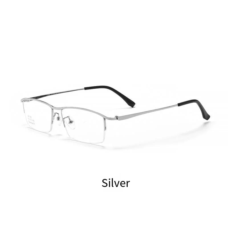 Simple Versatile Glasses Frame Men Ultralight Pure Titanium Square Half Frame Transparent Lens High Quality Optical Eyeglasses