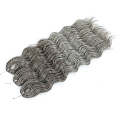 Anna 3Pcs 24Inches Body Water Wave Crochet Braids Pink Ombre Colored Rainbow Hair Extensions Gray White Braiding Hair Blond 613