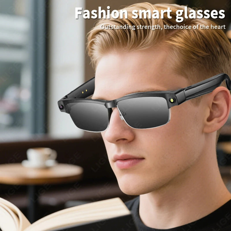 800W HD Camera Glasses AI Smart Sunglasses MIC Noise Reduction Music Call Bluetooth Glasses Translation Glasses for Android iOS