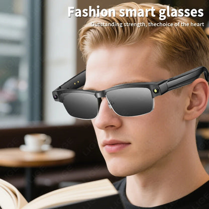 800W HD Camera Glasses AI Smart Sunglasses MIC Noise Reduction Music Call Bluetooth Glasses Translation Glasses for Android iOS