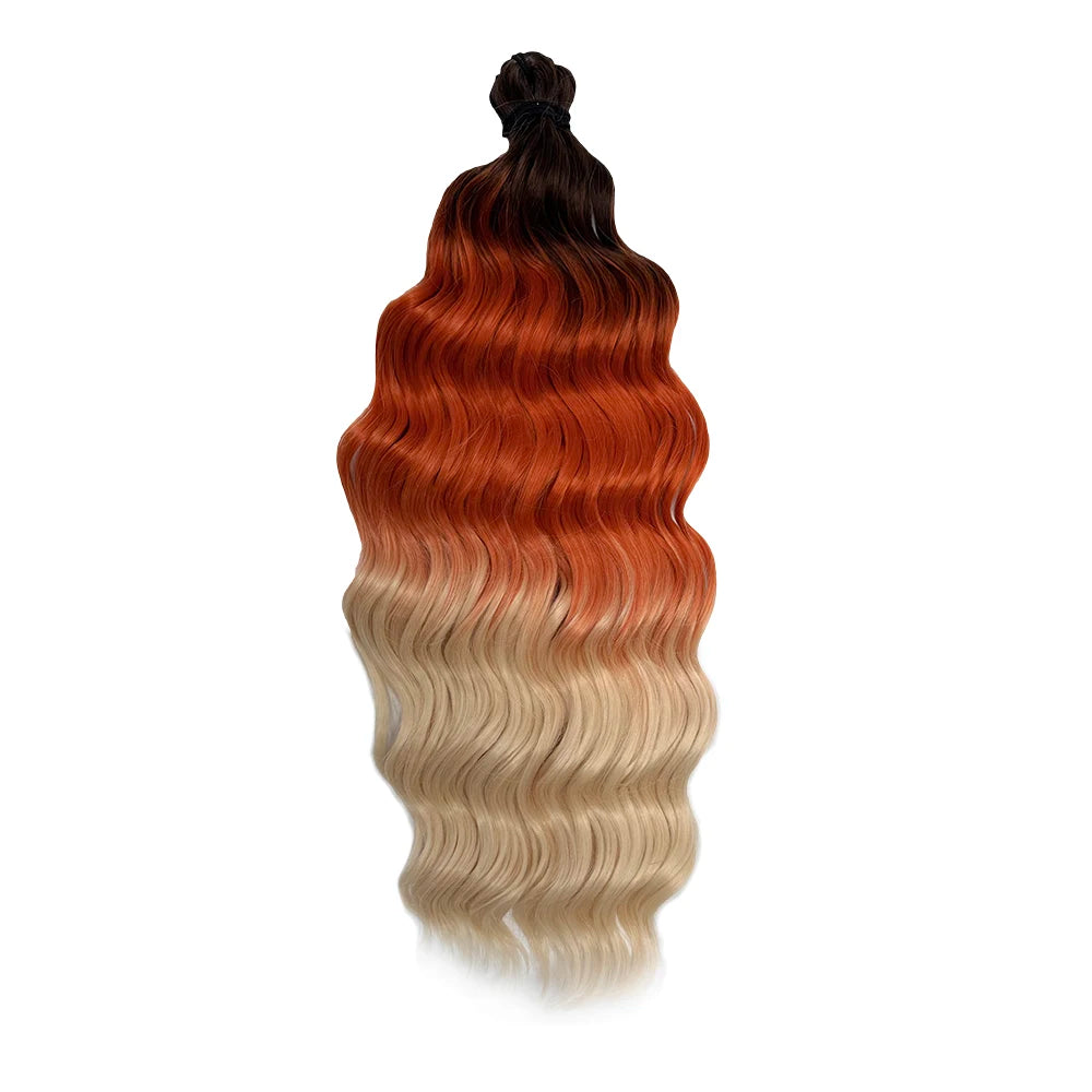 Anna 3Pcs 24Inches Loose Deep Wave Crochet Braids Pink Ombre Colored Rainbow Hair Extensions Gray White Braiding Hair Blond 613