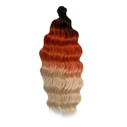Anna 3Pcs 24Inches 300grams Ombre Pink Water Wave Crochet Braiding Ombre Sliver White Synthetic Hair Extension Body Wavy Braids