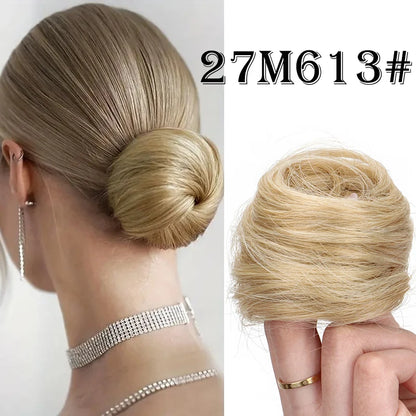WIGSIN Synthetic Messy Dount Hair Buns Updo Chignon With Elastic Hair Exension for Women Daily Lazy Hair Accessories